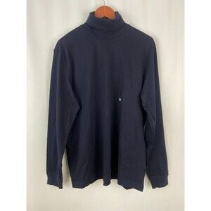 NWT Eddie Bauer Turtleneck Shirt Men’s XL Navy Blue Long Sleeve Casual Grandpa